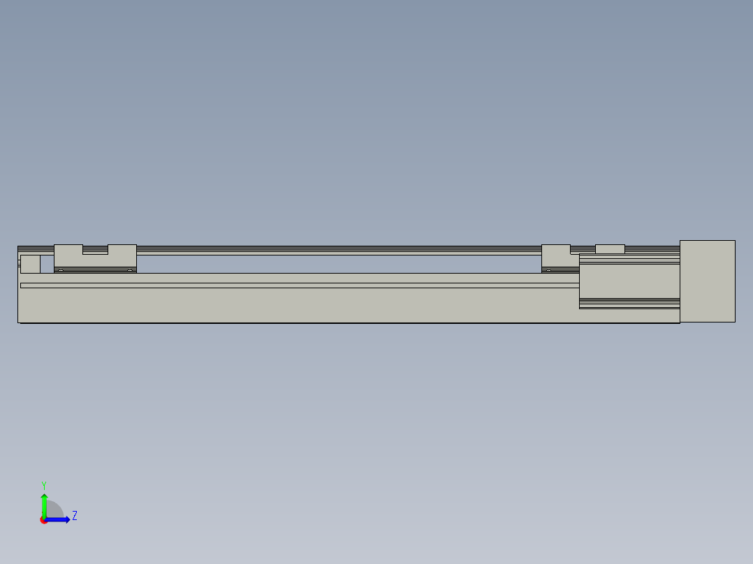 直线模组LHA6-S350-R-100W(16丝杆)设计图纸左视图