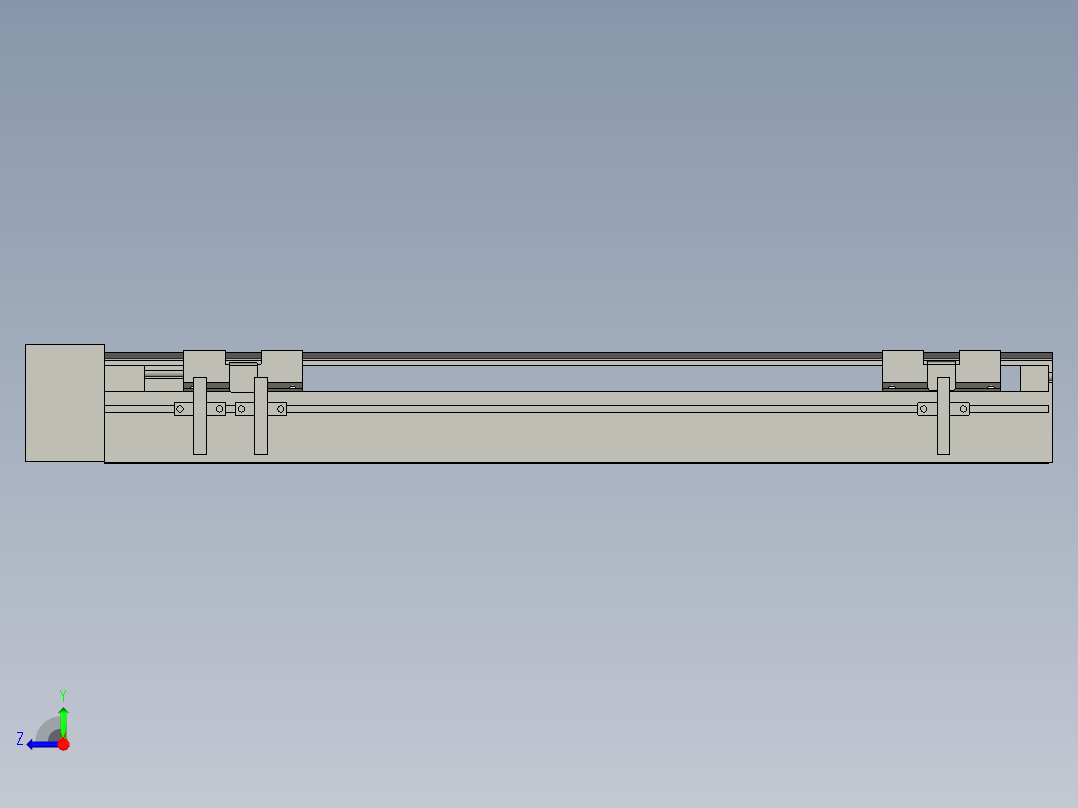 直线模组LHA6-S350-R-100W(16丝杆)设计图纸右视图