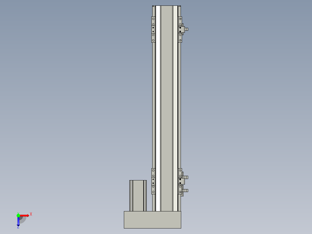 直线模组LHA6-S350-R-100W(16丝杆)设计图纸俯视图