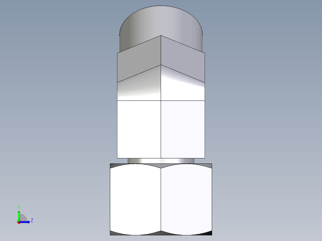 卡套式工业通用硬管接头EO_Swivel_nut_45_deg_elbow_EV10SOMDCF左视图