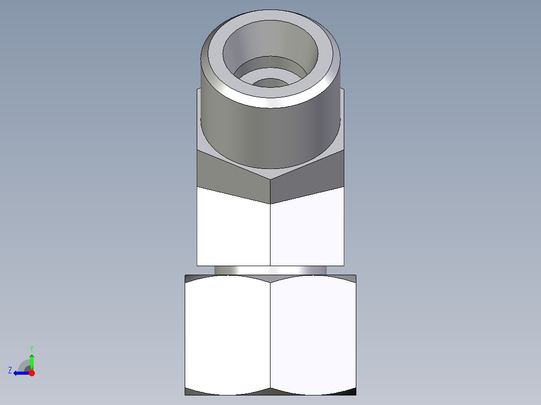 卡套式工业通用硬管接头EO_Swivel_nut_45_deg_elbow_EV10SOMDCF右视图