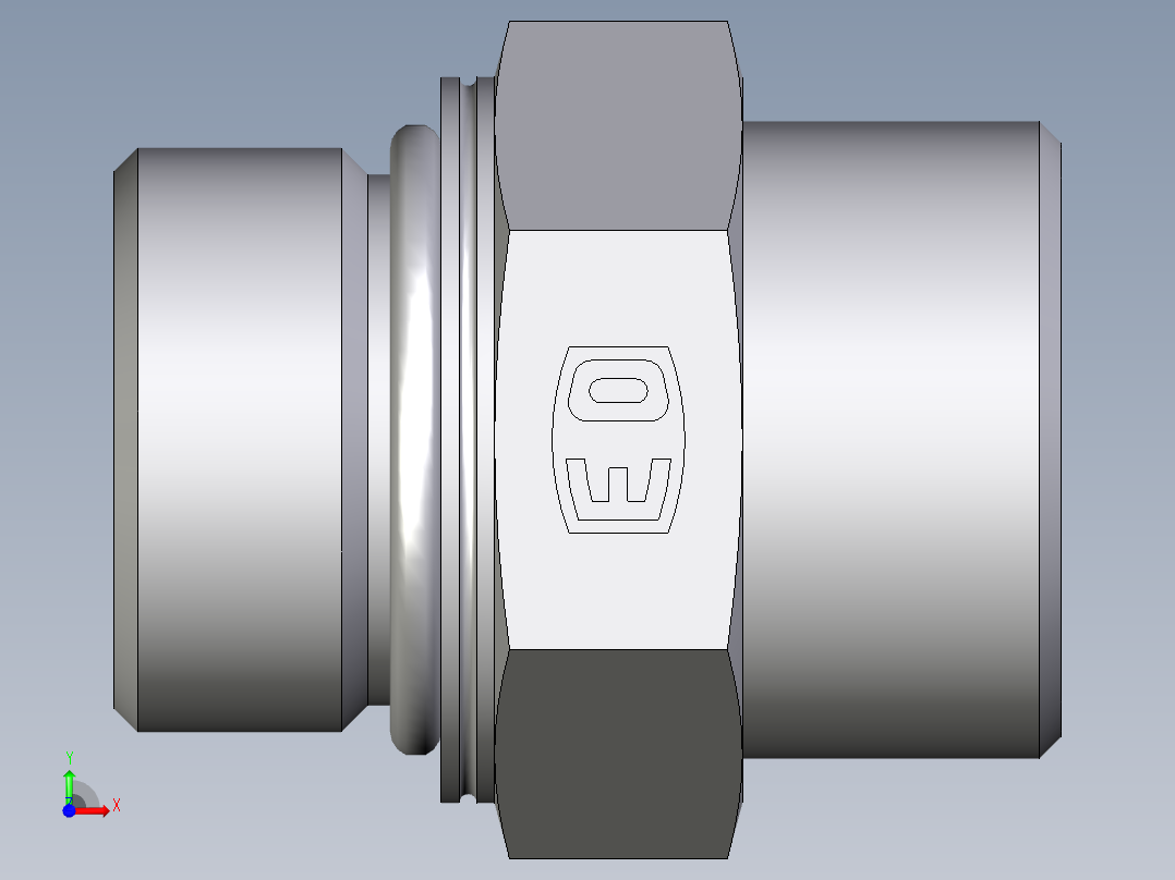 卡套式工业通用硬管接头EO_Male_Stud_connector_GEO25SMOMDCF前视图