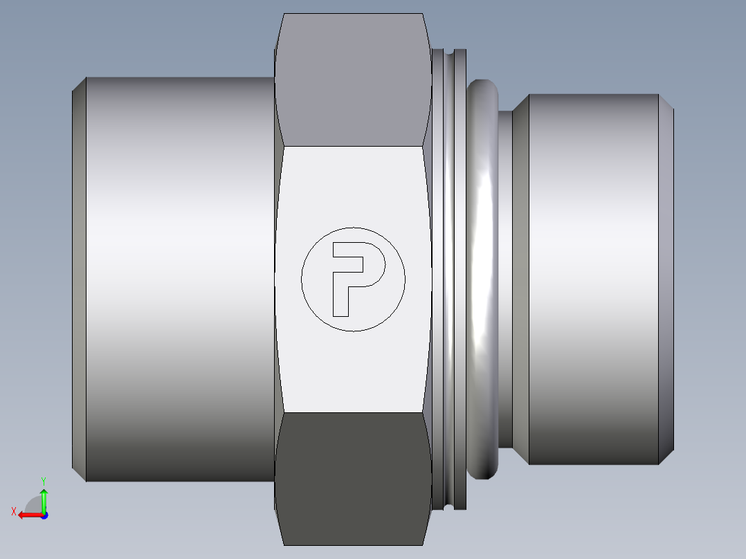 卡套式工业通用硬管接头EO_Male_Stud_connector_GEO25SMOMDCF后视图