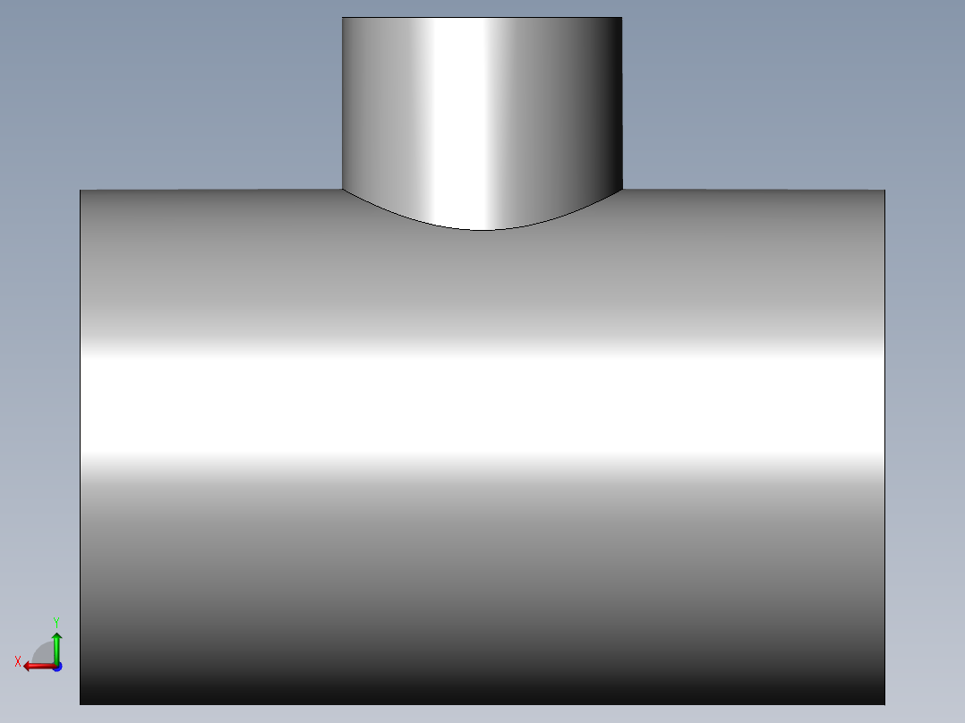 PVC公制管件-90x50 R-Tee左视图