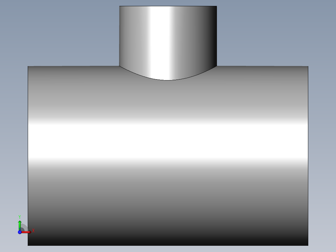 PVC公制管件-90x50 R-Tee右视图