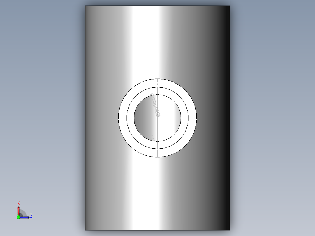 PVC公制管件-90x50 R-Tee俯视图