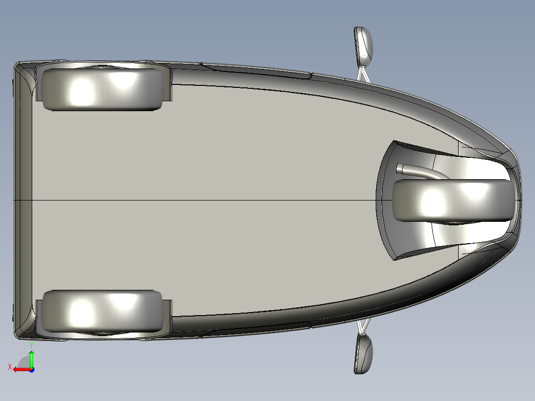 流线型电动三轮车--igs后视图