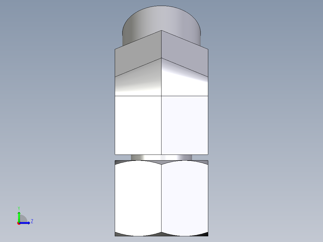卡套式工业通用硬管接头EO_Swivel_nut_45_deg_elbow_EV10LOMDCF左视图