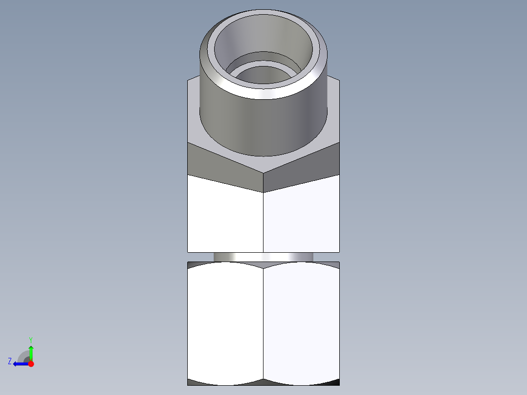 卡套式工业通用硬管接头EO_Swivel_nut_45_deg_elbow_EV10LOMDCF右视图