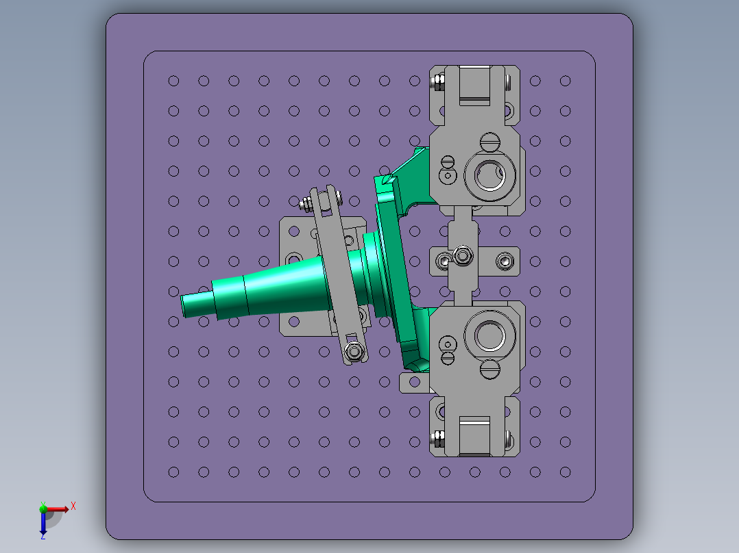转向节内孔车组合夹具设计及分析含三维+cad+说明书俯视图