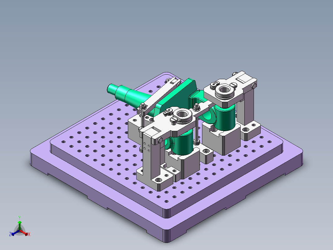 转向节内孔车组合夹具设计及分析含三维+cad+说明书正等轴测图