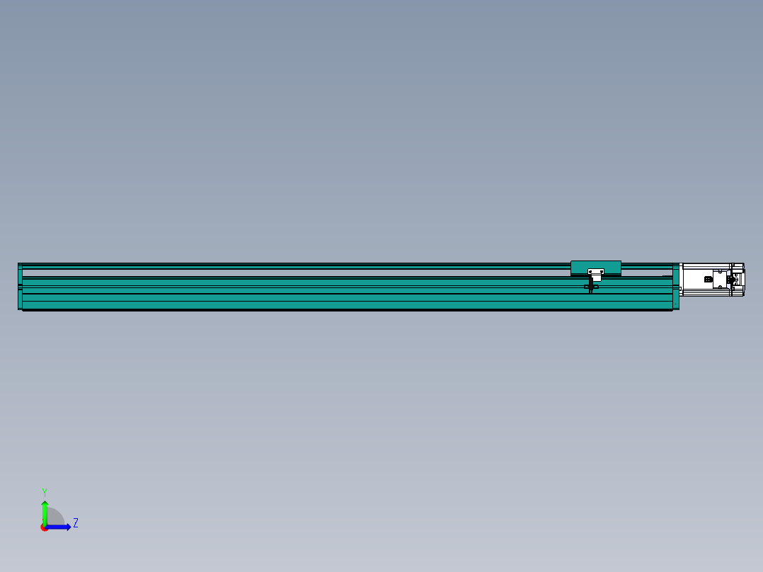 东锦丝杆传动-直线滑台模组DH100-C-L10-S950-BC-O400W-C3左视图