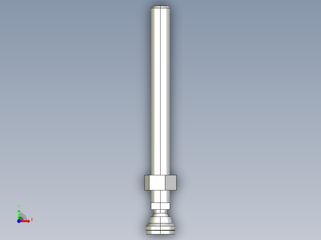 水平調整腳座LSA25-3D多系列多零件图纸模型前视图