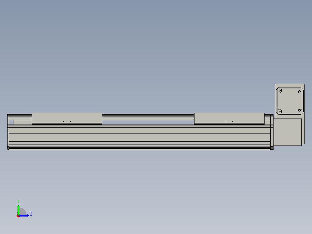 直线模组LHB21-L40-S500-RU设计图纸左视图