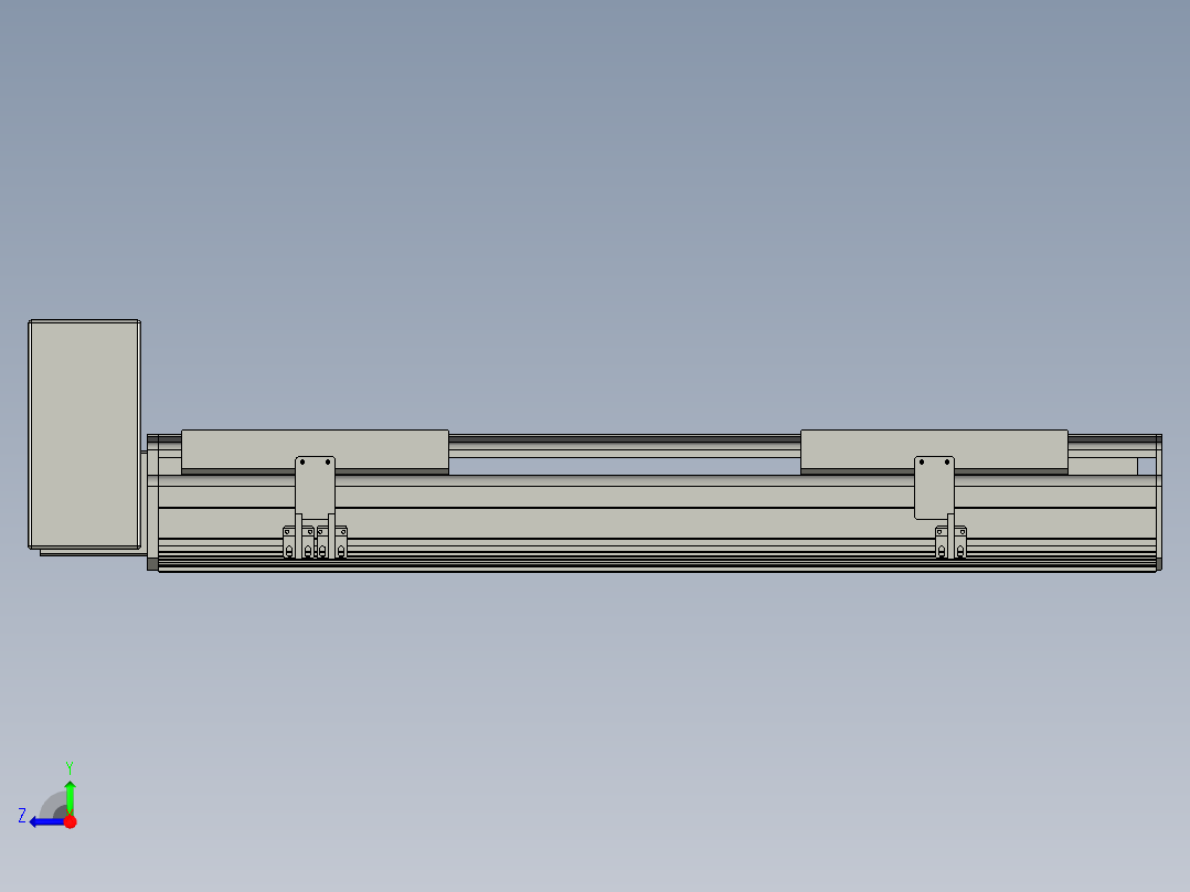 直线模组LHB21-L40-S500-RU设计图纸右视图