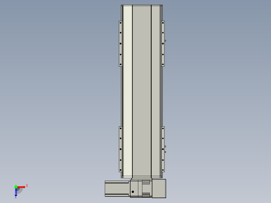 直线模组LHB21-L40-S500-RU设计图纸俯视图