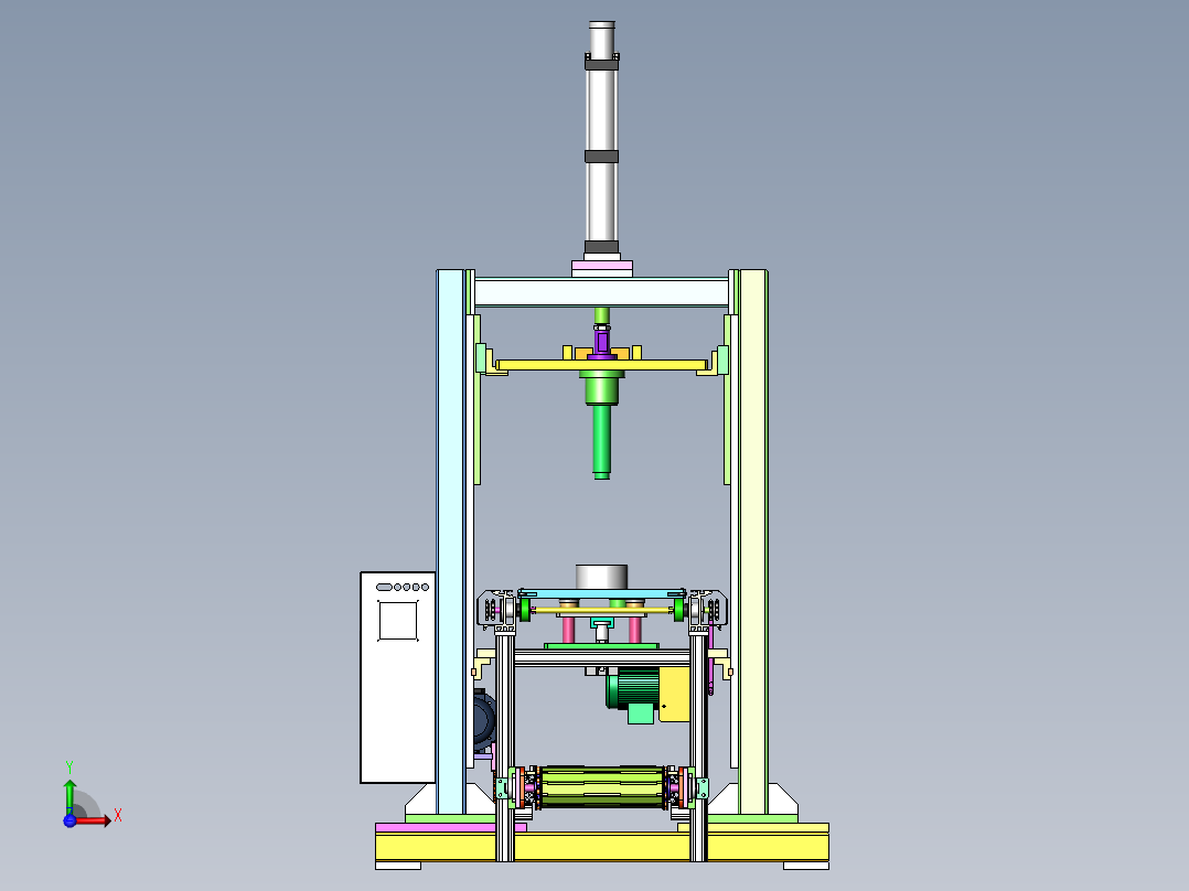 AJM汽车制动刹车盘轴承压装设备sw18可编辑前视图