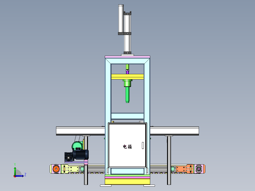 AJM汽车制动刹车盘轴承压装设备sw18可编辑左视图