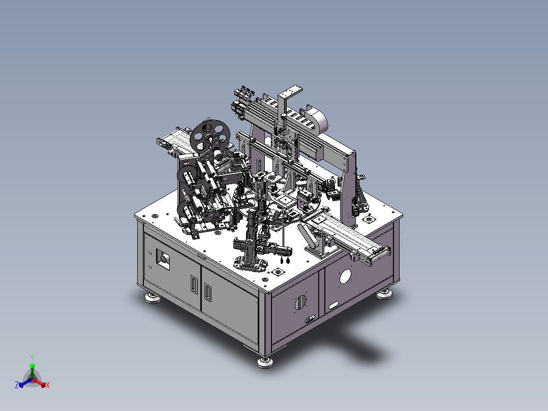 自动贴外围胶纸机sw18正等轴测图