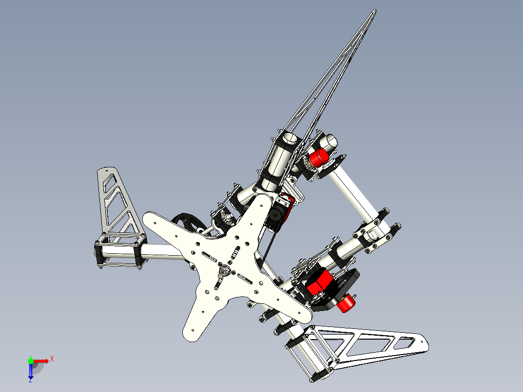 三轴摄像机云台3D模型俯视图