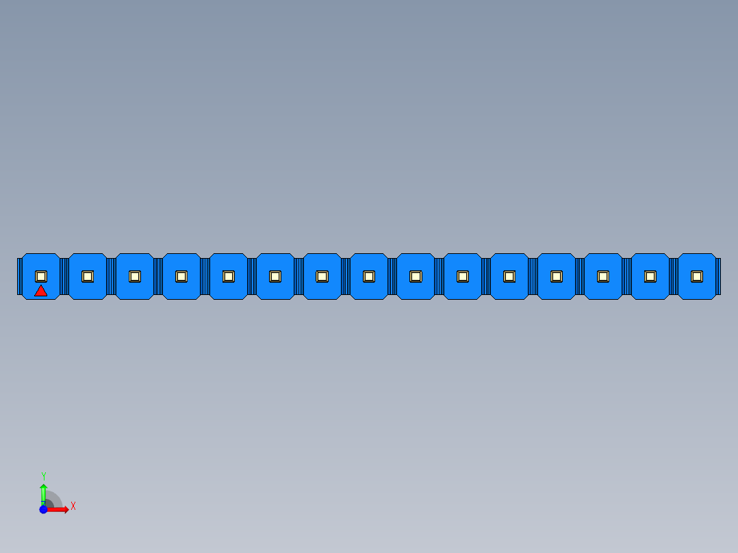 彩色公头100mil（2.54mm）系列-DS1021_blue_1x15p_100mil_Type19_rev1.0前视图