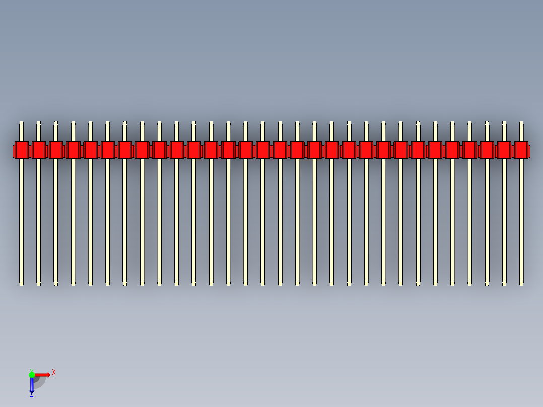 彩色公头100mil（2.54mm）系列-DS1021_red_2x30p_100mil_Type19_rev1.0俯视图