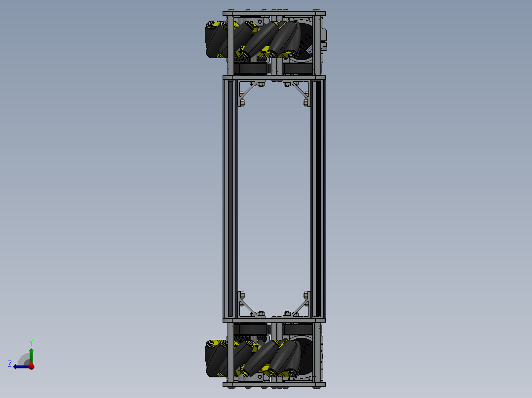紧凑型麦克纳姆轮驱动器底盘右视图