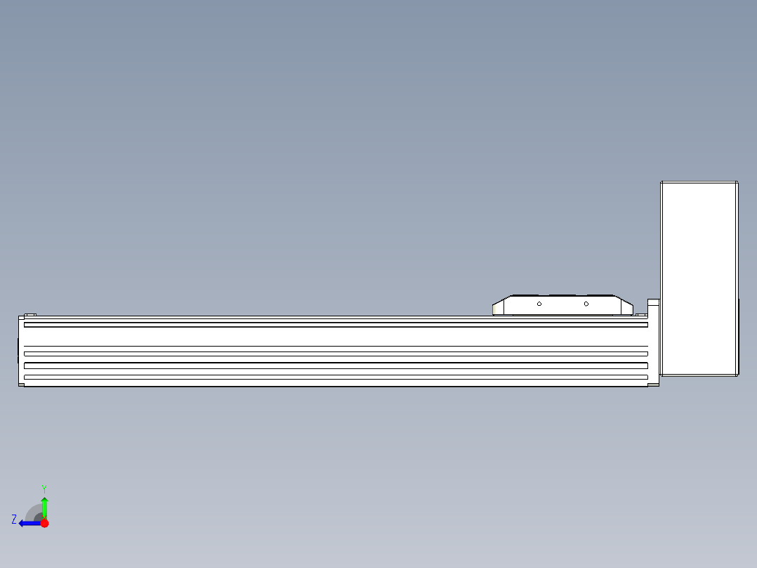 同步带全封闭直线模组TPA-HCB-85D-90-L350-LU-Y-P20-N3右视图