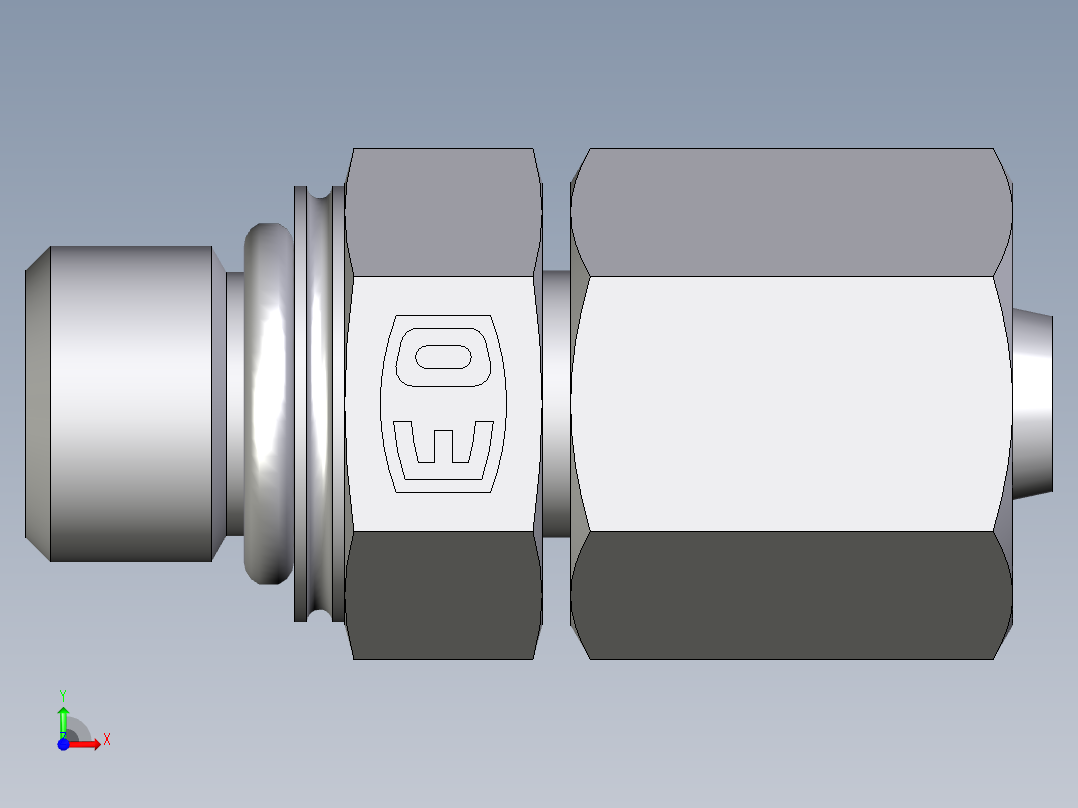 卡套式工业通用硬管接头EO_Swivel_connector_EGEO06LMCF前视图