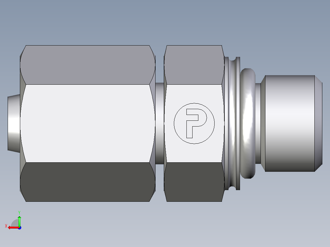 卡套式工业通用硬管接头EO_Swivel_connector_EGEO06LMCF后视图