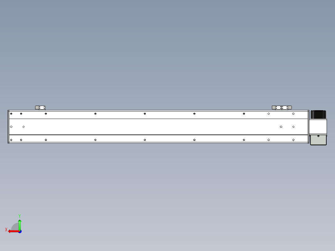 同步带滑台-半封闭B13H-L45-S950-LU-P40-D3后视图