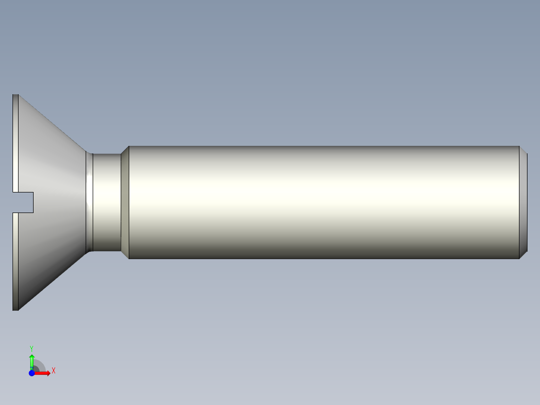 沉头螺钉-Screw_-M22-L100_79-42-4x4-40_-Countersunk_head.stp前视图