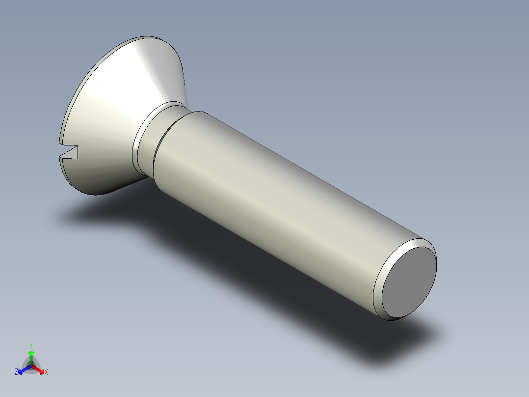 沉头螺钉-Screw_-M22-L100_79-42-4x4-40_-Countersunk_head.stp正等轴测图