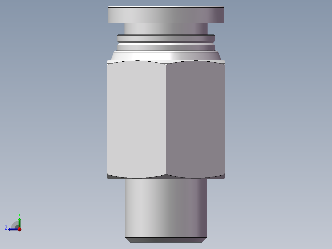 螺纹直通APC8-01（1分8厘）右视图