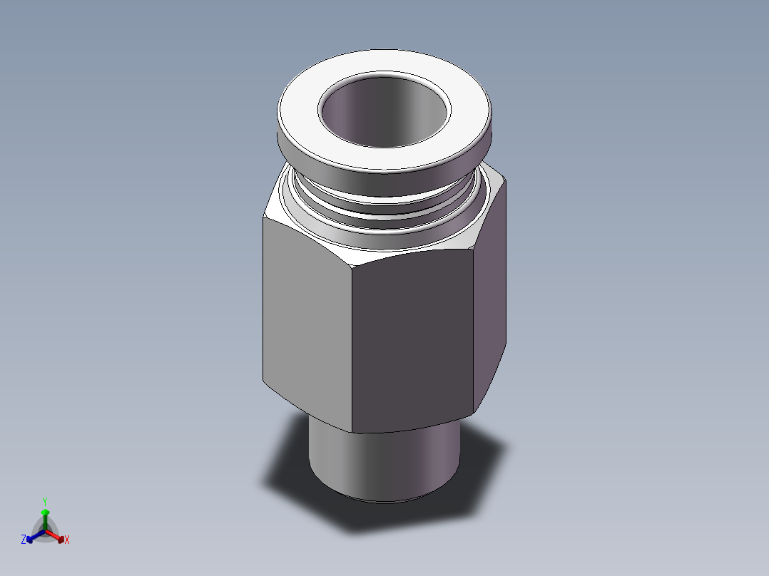 螺纹直通APC8-01（1分8厘）正等轴测图