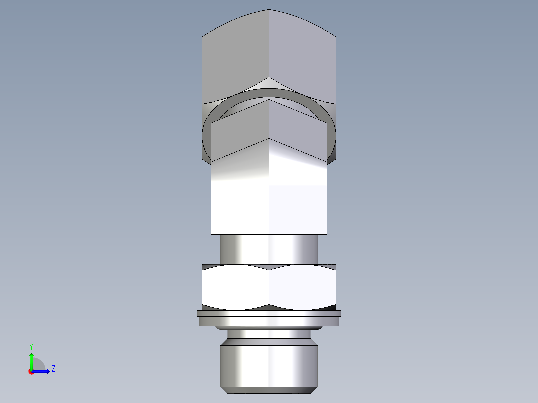 卡套式工业通用硬管接头EO_Adjustable_locknut_45_deg_elbow_VEE10SMCF左视图