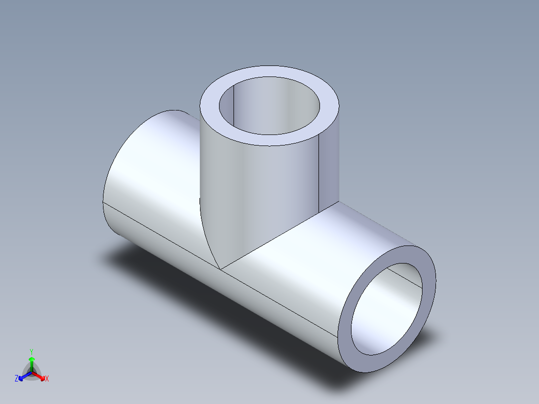 CPVC管件01-Sch80_Tee_SxSxS_9801-005_0.5in正等轴测图