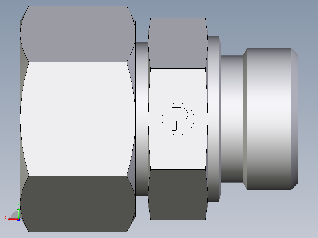卡套式工业通用硬管接头EO_Male_Stud_connector_GE25SRCF后视图