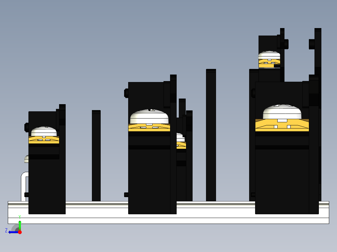 标准DIN导轨35mm安装结构接线板右视图