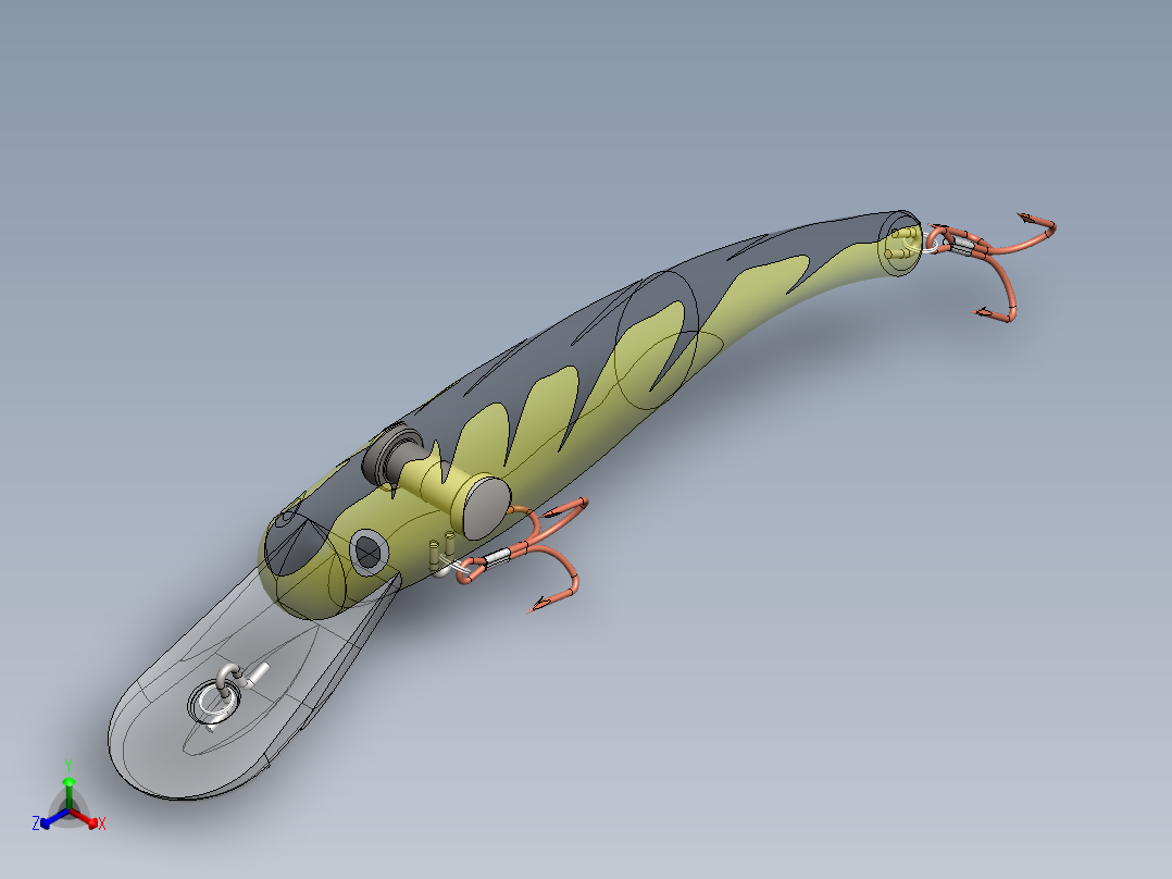 假鱼饵正等轴测图