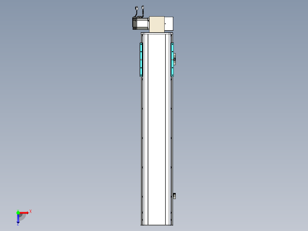 同步带滑台-半封闭B22H-L100-C-S900-RD-P75-D3-N5俯视图