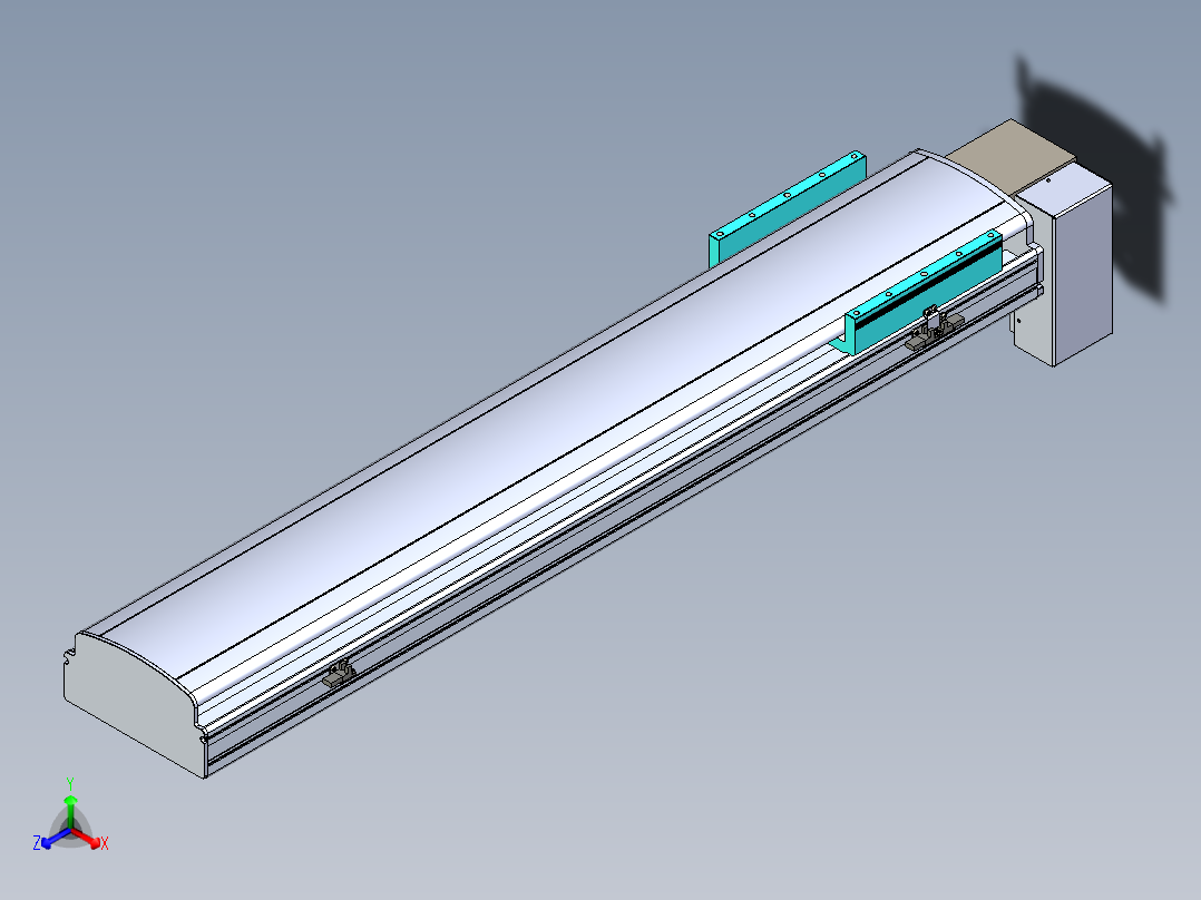 同步带滑台-半封闭B22H-L100-C-S900-RD-P75-D3-N5正等轴测图