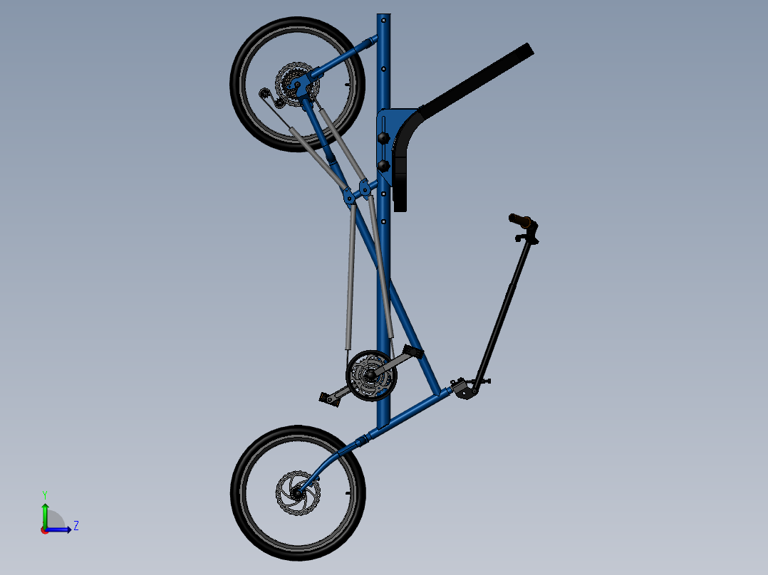 55---概念款式的折叠仰视自行车sw2010三维图纸模型设计图纸左视图