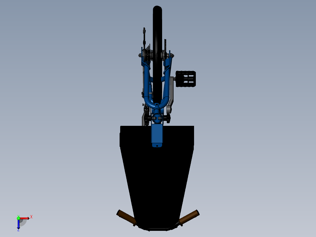 55---概念款式的折叠仰视自行车sw2010三维图纸模型设计图纸俯视图