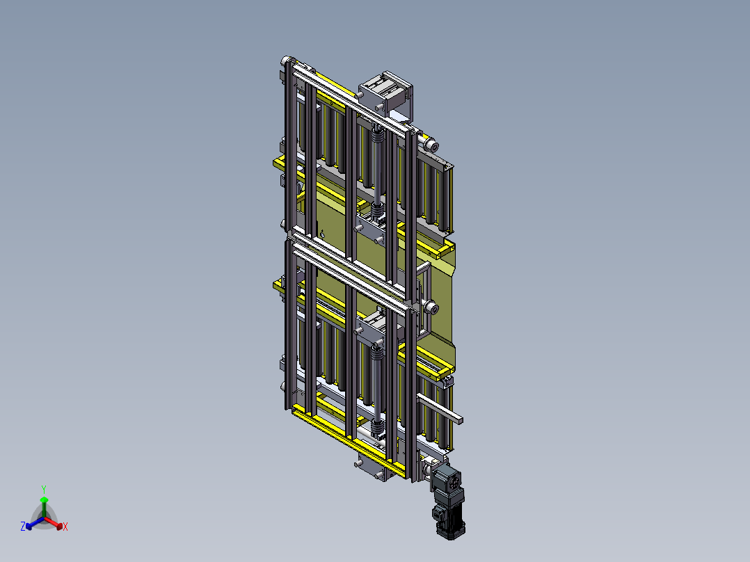 双工位移栽辊道门板码垛装箱工作站（sw19+工程图)正等轴测图