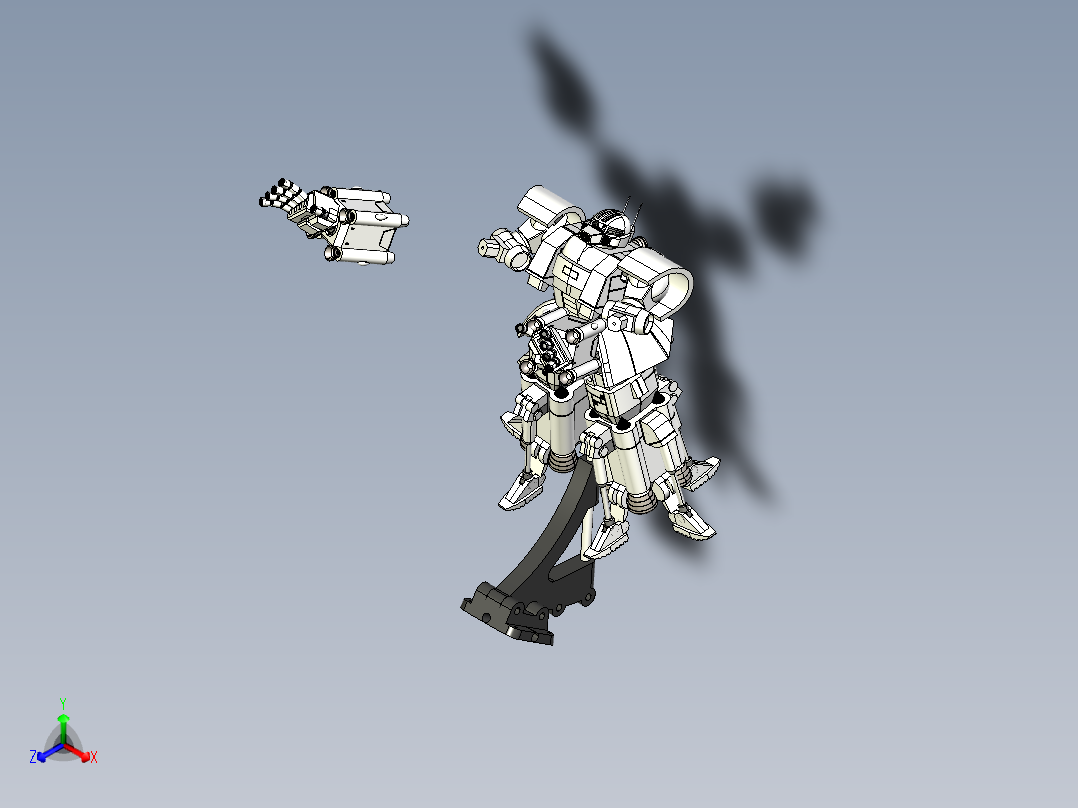 ZAKU ii机器人模型摆件3D图纸 IGS STL格式正等轴测图