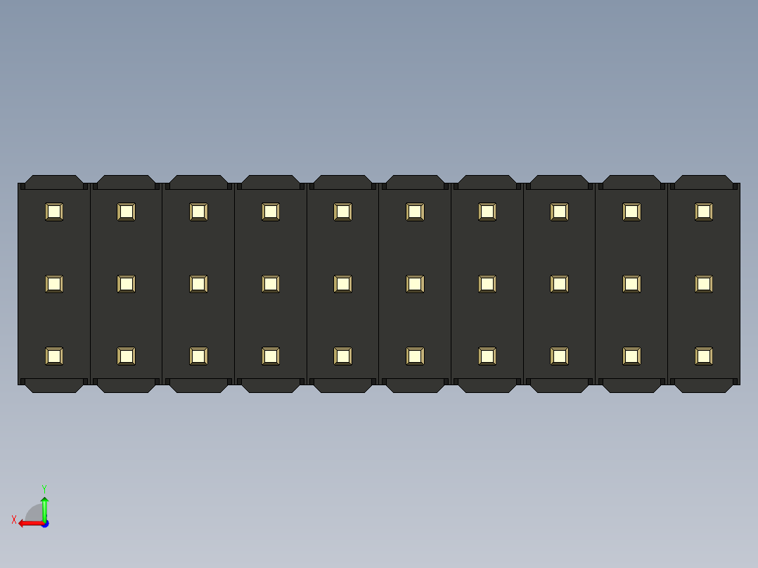 彩色公头100mil（2.54mm）系列-DS1021_black_3x10p_100mil_Type43_rev1.0后视图