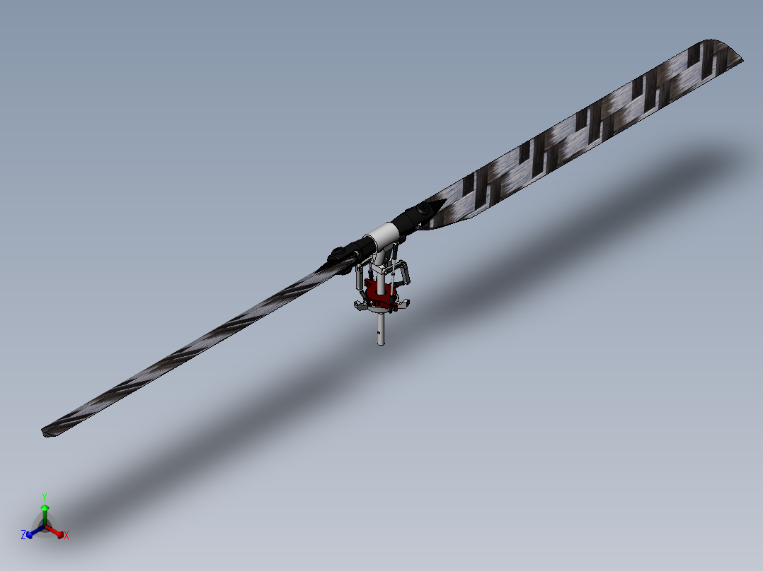 Trex 500 RC遥控直升机旋翼正等轴测图