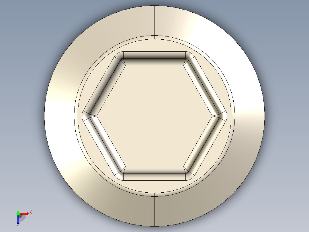 紧固件-STEP 0.3125 Allen Screw俯视图