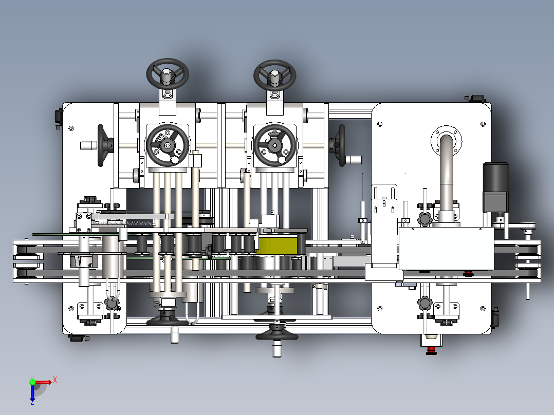 全自动双面贴标机俯视图
